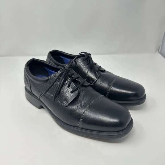 Mens Size 10.5D 10.5 D Florsheim Leather Cap Toe Oxford Black Dress Shoes main image 4